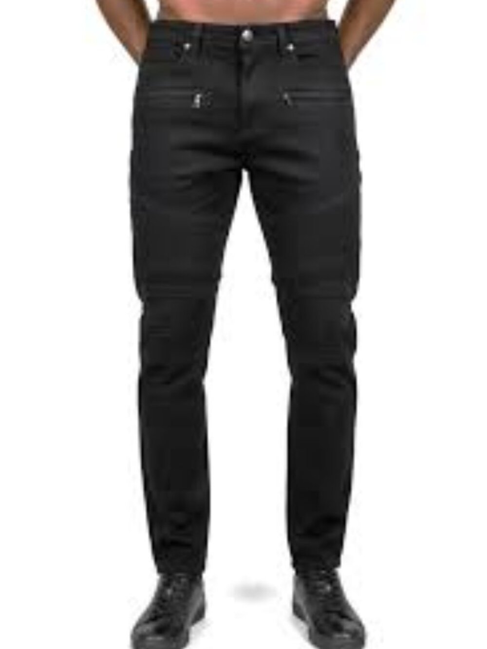 NWT Makobi Prado Biker Jeans with Rip & Repair